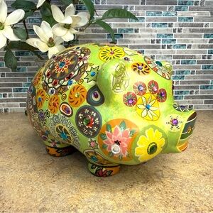 Vintage FLOWER PIGGY BANK